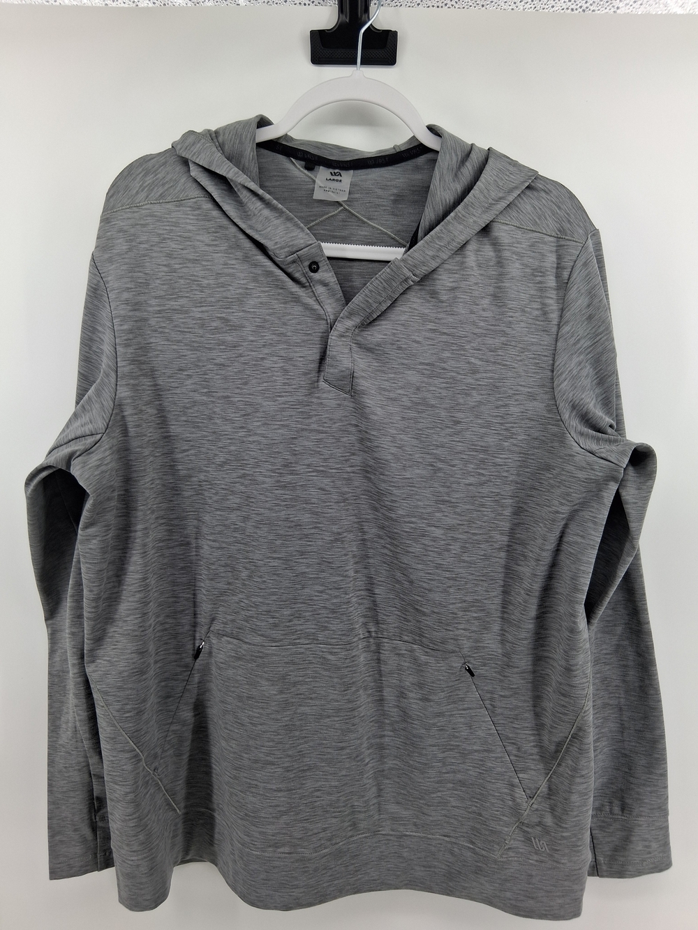 Men's Heather Grey Hooded Pullover